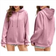 thumbnail image 3 of Sudadera con Capucha para Mujer, A , Cálida, Informal, Holgada, de Gran Tamaño. Rosa M, 3 of 7