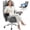 Gray, variant on COOLHUT Big and Tall Office Chair 500lbs, Heavy Duty Office Desk Chair with Deluxe Embossing Designed PU Leather with Footrest, High Back Executive Chair with Wide Comfy Seated Cushion, Brown