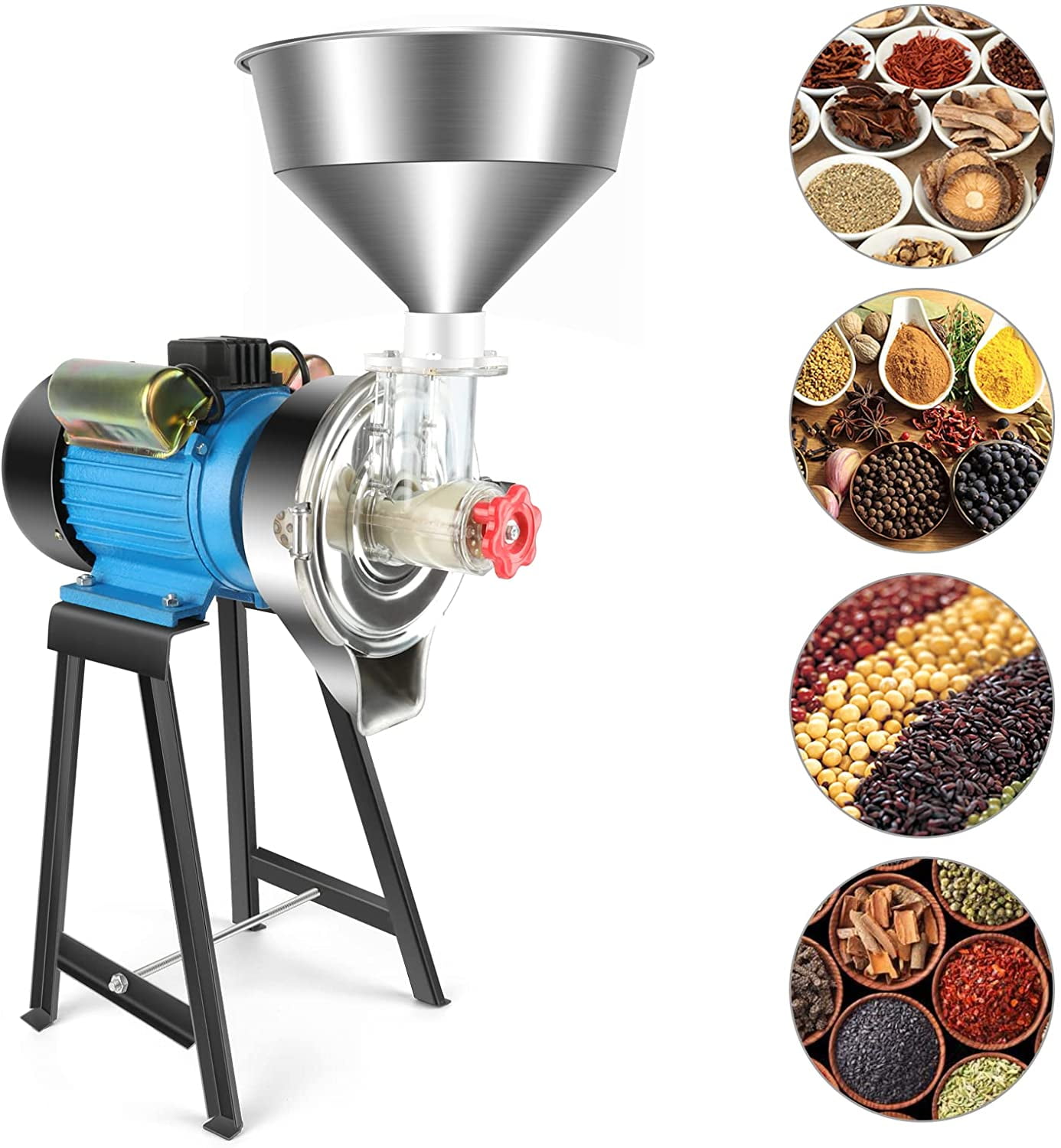 2200W Wet & Dry Electric Feed Flour Mill Cereals Grinder Corn Grain Coffee Wheat 