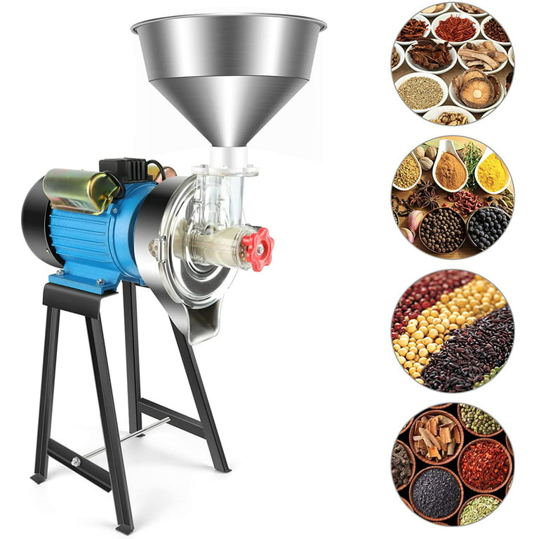 Molino De Maiz Electrico Maquina Para Moler Corn Wheat Grain Mill Grinder  Electric Grinding Machine with Funnel for Flour Rice Feed Coffee Pellet in  Powder 110V(Dry Food Grinder) 