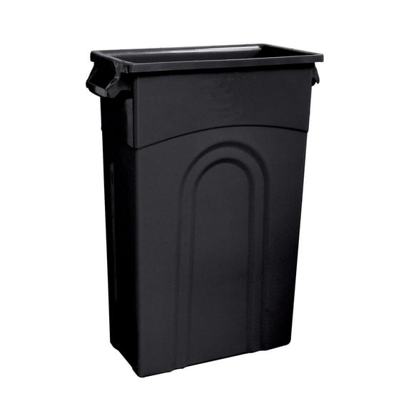 23 Gallon Heavy Duty Plastic Highboy Garbage Container, Black, 1 Each