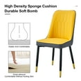 thumbnail image 6 of Sumdeal Uptown 7 Piece Modern Faux Marble Dining Table Set, Yellow/Gray, 6 of 9