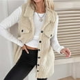 thumbnail image 2 of Solid Loose Fit Elegant Lapel Button Front Vest Cardigan for Women Women Casual Dress Sweater Long Sleeve Hoodie Womens Long Hooded Sweatshirt, 2 of 4