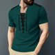 thumbnail image 1 of pstuiky camiseta de hombre, Blusa informal de manga corta con botones y cuello vuelto para hombre ropa de hombre xxl, 1 of 9