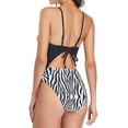 thumbnail image 5 of Women's Ruffle One Piece Swimsuits Cutout Bathing Suit Asymmetric Shoulder Monokini, 5 of 7