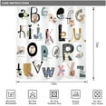 thumbnail image 5 of ABC Learning Alphabet Shower Curtain for Bathroom Decor 72Wx72H Educational Study Tool Boy Baby Children Funny Cute Large A to Z Art Printed Fabric Polyester Waterproof 12 Pack Plastic Hooks, 5 of 6