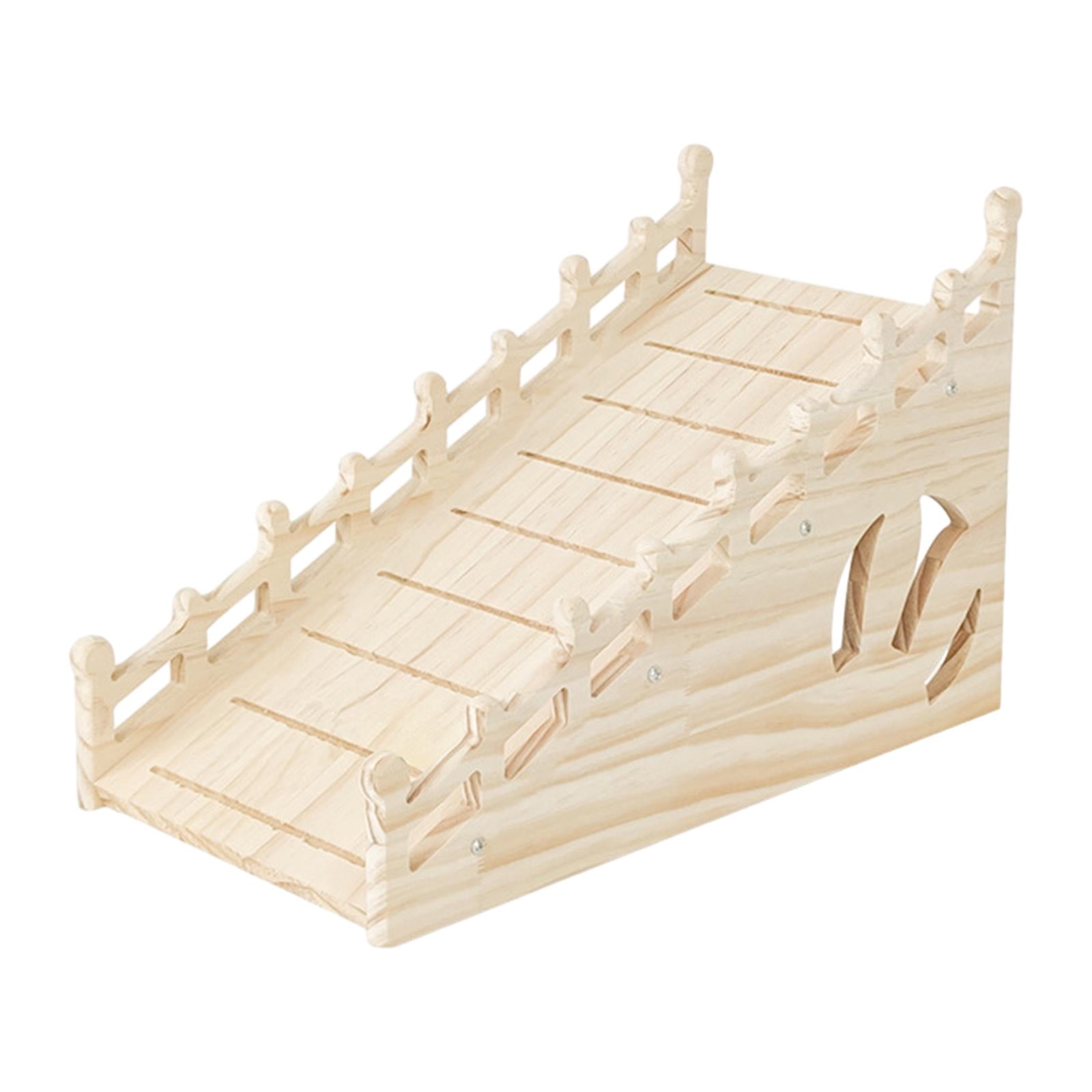 TOOYFUL Wooden Rabbit Hideout Hideaway Cage Accessories Shelter Hutch Nest Hideout for Guinea Pigs Rats Chinchillas Hamsters Lemmings mountain ladder