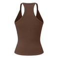 thumbnail image 4 of 1 PC Undershirts for Women Racerback Basic Tank V-Neck Slim Fit Ribbed Sleeveless Top Sleeveless Tops for Women, 4 of 4