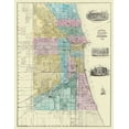 thumbnail image 2 of Blanchard 15x18 White Modern Wood Framed Museum Art Print Titled - Chicago Illinois Plat - Blanchard 1869, 2 of 4