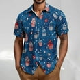thumbnail image 1 of Blusa y camisa de manga corta con cuello vuelto Camisa casual para hombre Camisa de bolos vintage de manga corta Camisas de verano Camisa abotonada Blusa para hombre Poliéster, 1 of 5