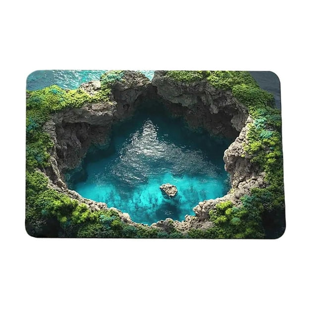 asddcavvf 3D Optical Diatomite Bath Mat Super Absorbent Non Rug for Living Room Kitchen Entrance Throw Rug for Living Room Couch Blankets and Throws