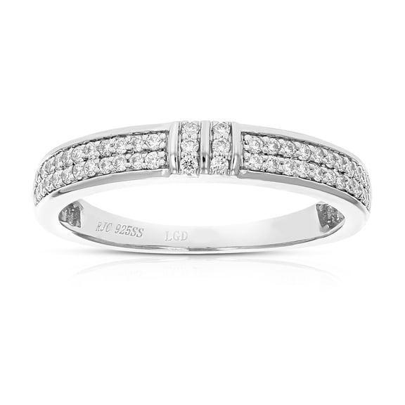 Vir Jewels 1/5 CTTW Lab Grown Diamond Wedding Band in Sterling Silver Female Adult