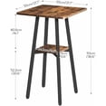 thumbnail image 3 of Bar Table, 2-Tier High Top Pub Table, Counter Height Table with Storage, Small Kitchen Dining Table, 36.6" High Bar Table for Living Room Party, Easy to Assemble, Rustic Brown BF51BT01, 3 of 7