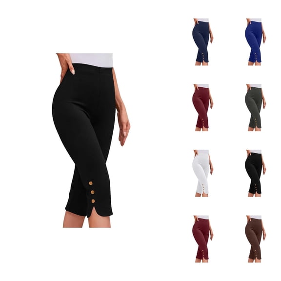 Capri Leggings for Women Spring Summer Lightweight Casual Slim Fit Elastic High Waist Workout Yoga Pants Capris