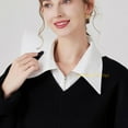 thumbnail image 5 of LoudSung False Collar Detachable Half Shirt Blouse Fake Collar Big Pointed Cotton Collar Elegant for Women Girls, 5 of 7