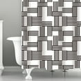 thumbnail image 3 of Bath Bliss White/Black Woven Stripes Design PE and EVA Shower Curtain, 70" x 72", 3 of 5