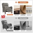 thumbnail image 4 of Leather Recliner Chair with Adjustable Backrest & Footrest, Push Back Sofa Chair for Bedroom, Dove, 4 of 10