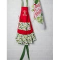 thumbnail image 3 of DII Modern Cotton Merry Kissmass Ruffle Apron in Red and Green, 3 of 3
