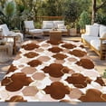 thumbnail image 2 of Brown Geometric Moroccan Outdoor Rug for Patio/Deck/Porch, Non-Slip Large Area Rug 5 x 7 Ft, Abstract Art Coffee Ombre Modern Indoor Outdoor Rugs Washable Area Rugs, Camping Rug Carpet Runner, 2 of 8