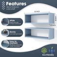 thumbnail image 5 of Kaboon 24" Floating Cube Shelves, Set of 2, Wall Mount Decorative Hanging Shelves, Peace Blue, 5 of 7