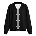 thumbnail image 6 of MKOSPLRT Kids Button Down Jackets Lightweight Bomber Jacket Coats Long Sleeve Solid Casual Sweatshirt Outerwear with Pocket 4-15 Years, 6 of 6