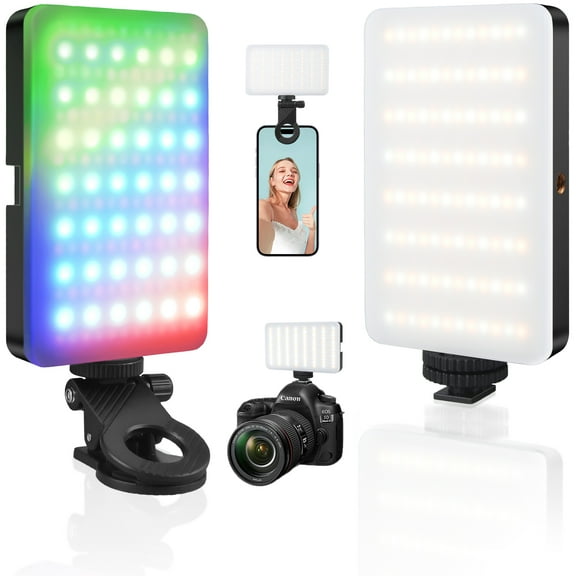 AndHot Phone Light Clip 129 LED,Selfie Light RGB Lighting 10 Lighting Modes for iPhone Laptop Camera,Portable Fill Light for Selfies Video Conferencing Photography TikTok YouTube Vlog Shooting