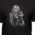 thumbnail image 3 of Teelocity Men's Day of the Dead Tattoo Girl with Doberman Tough Dog Black Relaxed Fit Short Sleeve Graphic T-Shirt, 3 of 3