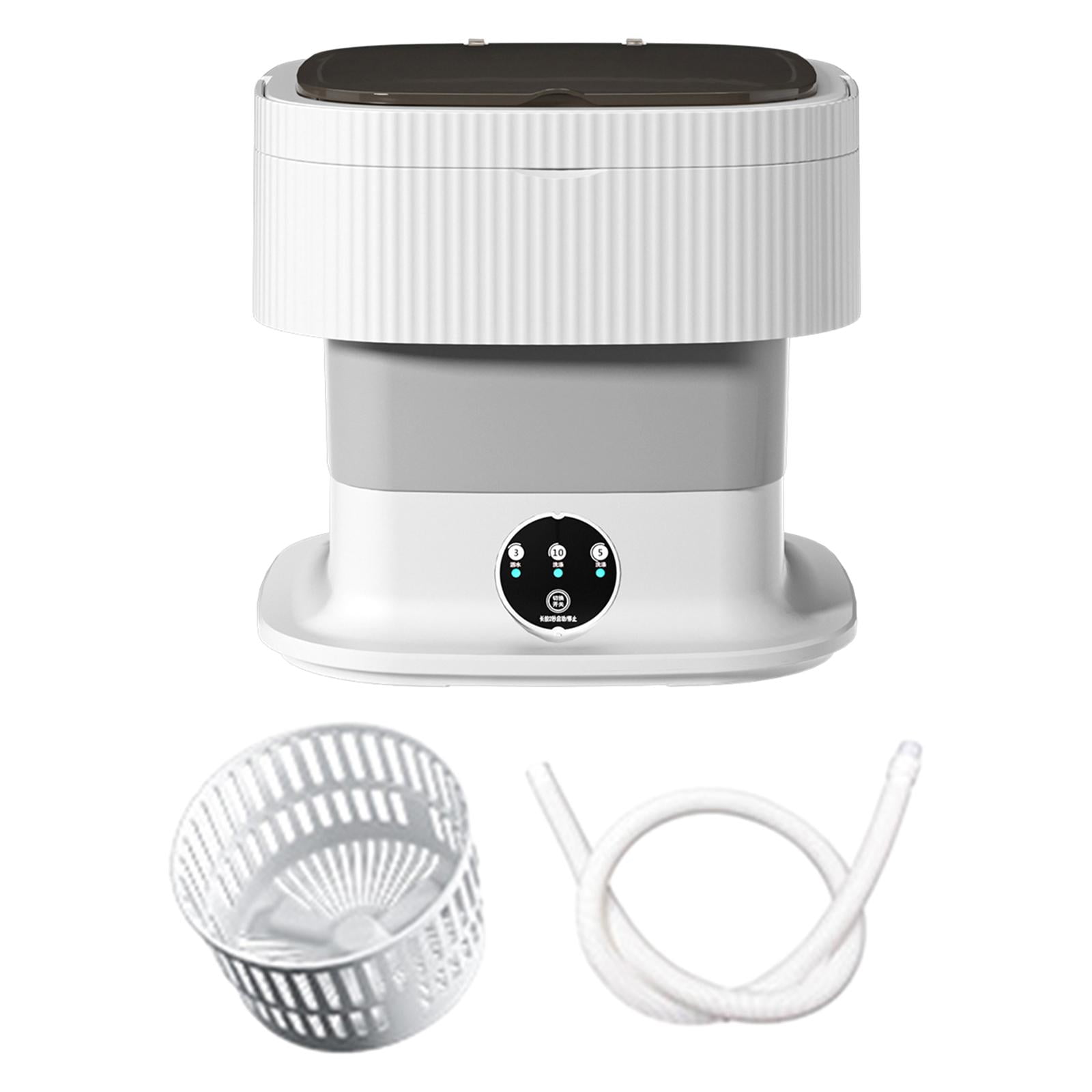 Tongina Comapct Mini Washing Saver 3 Gears Practical Socks Towel Small Clothes Washing Machine Baby Clothes Washing for Hotel Personal RV 60W Gray