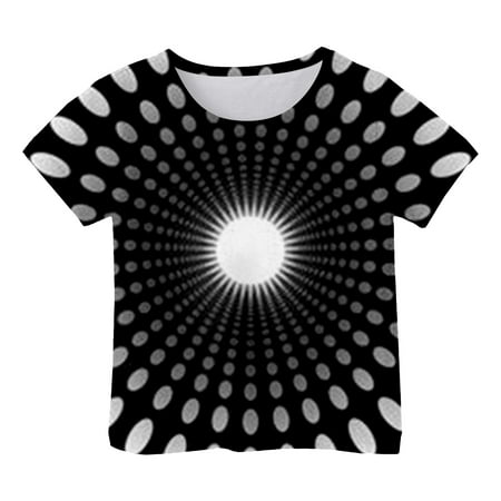 Little T-Shirt For Boys Girls Fashion Cool 3D Prints Trendy Kid Kid Funny Youth Basic Tees Size 6-7T