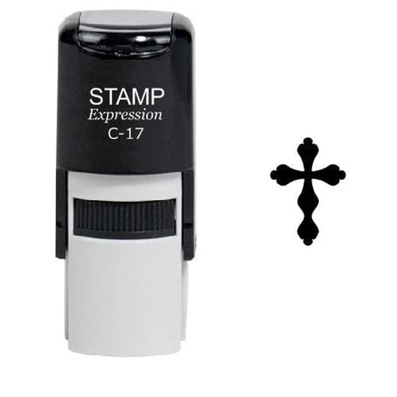 stampexpression - Christianity Cross Self Inking Rubber Stamp - Black Ink (W-6164)