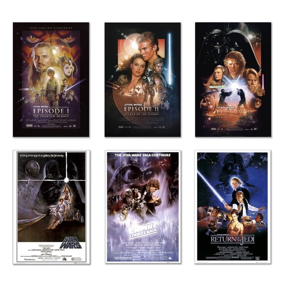 STAR WARS: EPISODE I-VI - 6 PIECE MOVIE POSTER SET (REGULARS 1) (24 X 36" EACH)