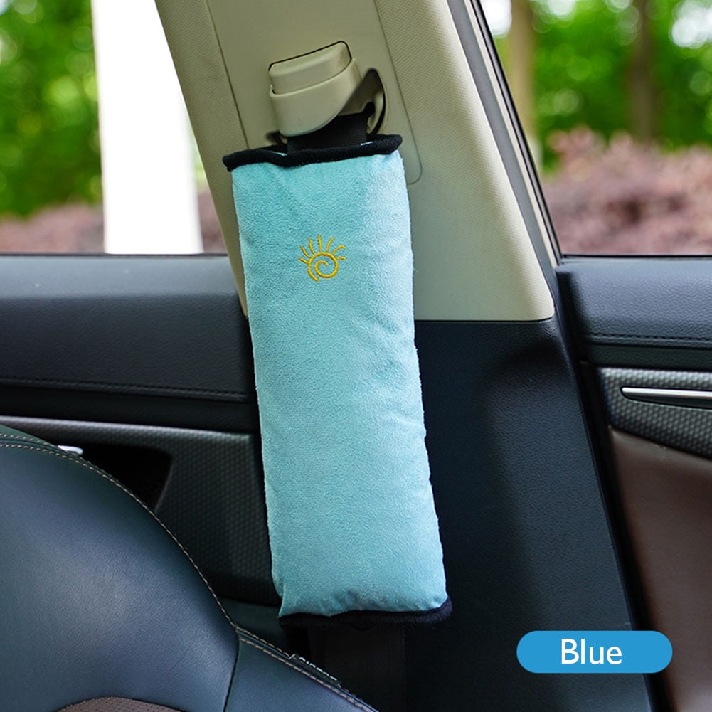 blue cicisame 2pcs Seat Belt Car Adjuster Child Comfort Safety Cover Kids Seat Belt Clip Shoulder