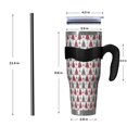 thumbnail image 4 of 40oz Tumbler,Red and Gray Christmas Tree Pattern Insulated Tumblers with Removable Handle,Stainless Steel Double Vacuum Coffee Tumbler Cup with Straw for Home,Office,Travel,Party, 4 of 5