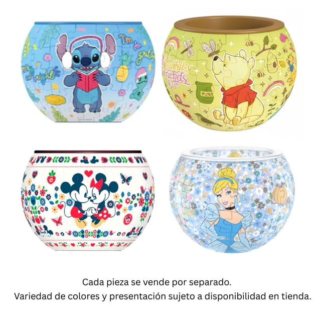 Rompecabezas Maceta 3D PieceRelax Plástico Disney 80 Pzas Varios Modelos 1 pieza
