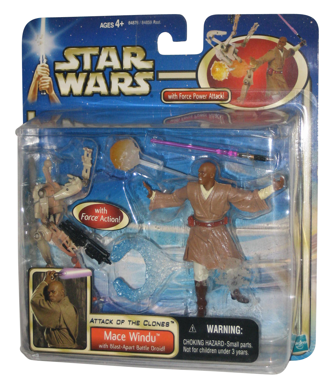 Star Wars Attack of The Clones Deluxe Mace Windu & Battle Droid Figure