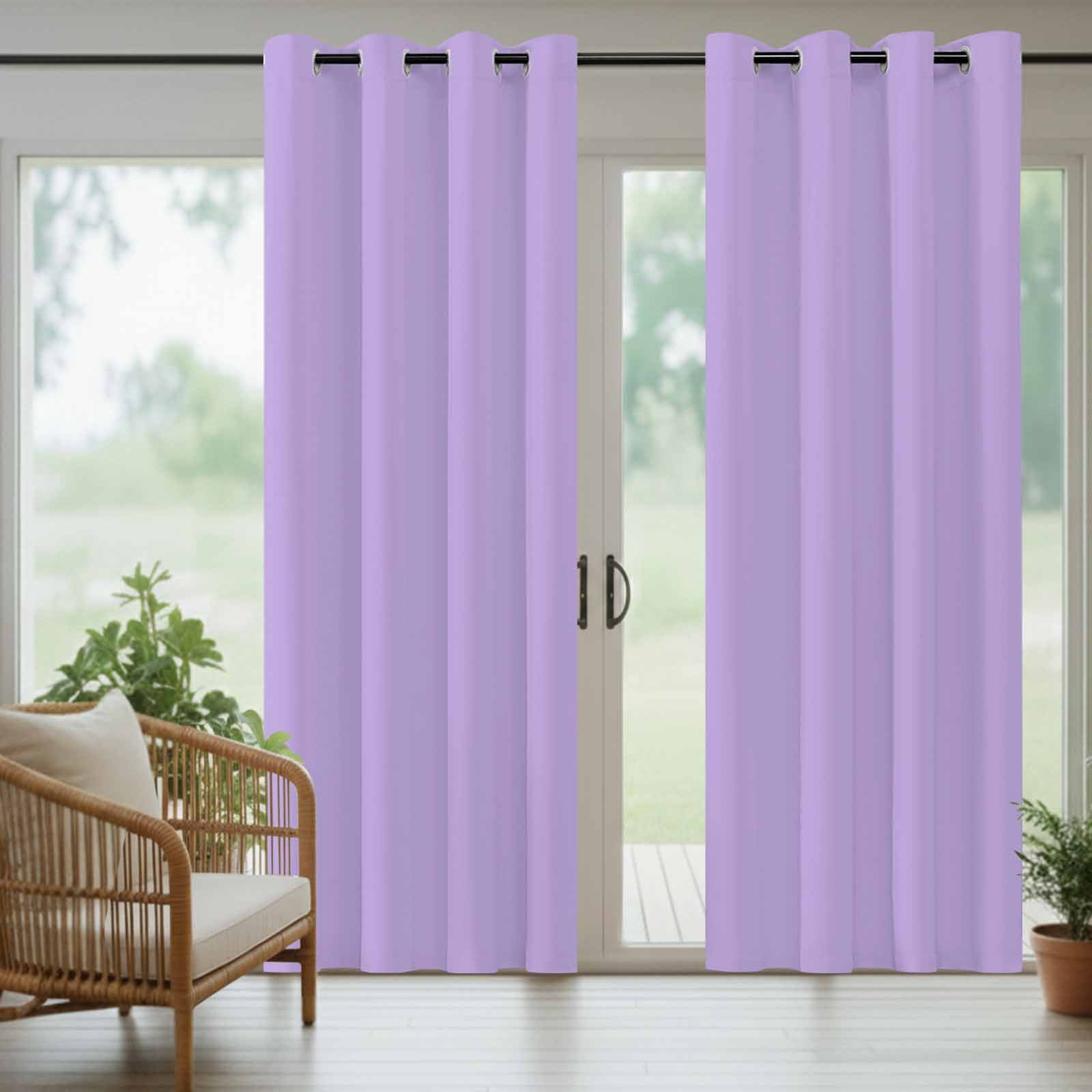 Purple Outdoor Curtains for Patio Waterproof, Windproof Privacy Curtains with Weighted Bottom, Modern Pure Lavender Purple Outside Drapes for Picnic Garage Backyard Cabana 54"x95" 1 Panel