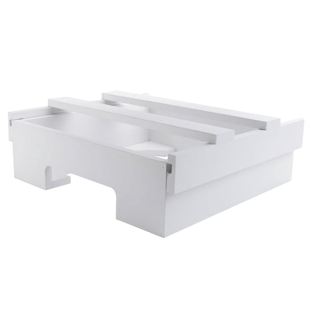 Dispensador de platos de papel de 10 pulgadas, soporte para platos de bambú debajo del gabinete, plato vertical para encimera de cocina blanco