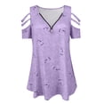 thumbnail image 4 of ZJXFGS Going Out Tops Professional Blouses for Women Y2K Shirts for Women Womens Blouses T Shirts Women Women'S Shirts Fall Shirts Trendy Tops for Women 2025 Purple XL, 4 of 5