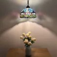 thumbnail image 3 of Tiffany Pendant Lights Fixture Blue Purple Stained Glass Tulips LED Bulb Included for Dining Room Hotel Restaurant Cafe 12"W*12"D*60"H, 3 of 6