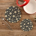 thumbnail image 2 of GZHJMY Daisy Flower Placemats Set of 2, Woven Washers, Cotton, Round Large Pot Holder, Heat Resistant, for Pot Countertops, 2 of 5