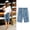 Blue, variant on Printed High Waist Pocket Elasticity Sports Half Shorts Athletic Workout Capri For Woman With Pocket Clearance Khaki 10