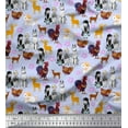 thumbnail image 1 of Soimoi Cotton Duck Fabric Reindeer,Hen & Cock Bird Decor Fabric Printed Yard 56 Inch Wide, 1 of 3