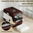thumbnail image 4 of XX-Large Stainless Steel Cat Litter Box with Lid – Fully Enclosed Large Litter Box for Big Cats, Odor Control with Magnetic Door, Easy Clean, Multi-Cat Durable Metal Pan (Burgundy), 4 of 7
