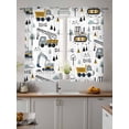 thumbnail image 4 of Sheer Curtains 63 Inch Length 2 Panels Set for Bedroom, Cartoon Tractor Semi Sheer Curtains for Windows, Cute Grey Digger Shovel Truck Voile Window Treatments Rod Pocket Curtain, 4 of 7