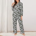 thumbnail image 2 of Lsque Panda Bear Pattern Long Sleeve Pajama Set for Women - Soft 2-Piece Sleepwear and Loungewear Set with Pockets, Comfy Nightwear-Large, 2 of 7