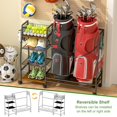 thumbnail image 2 of Estante de almacenamiento de bolsas de golf con ruedas para 2 bolsas - DAOUTIME, 2 of 7