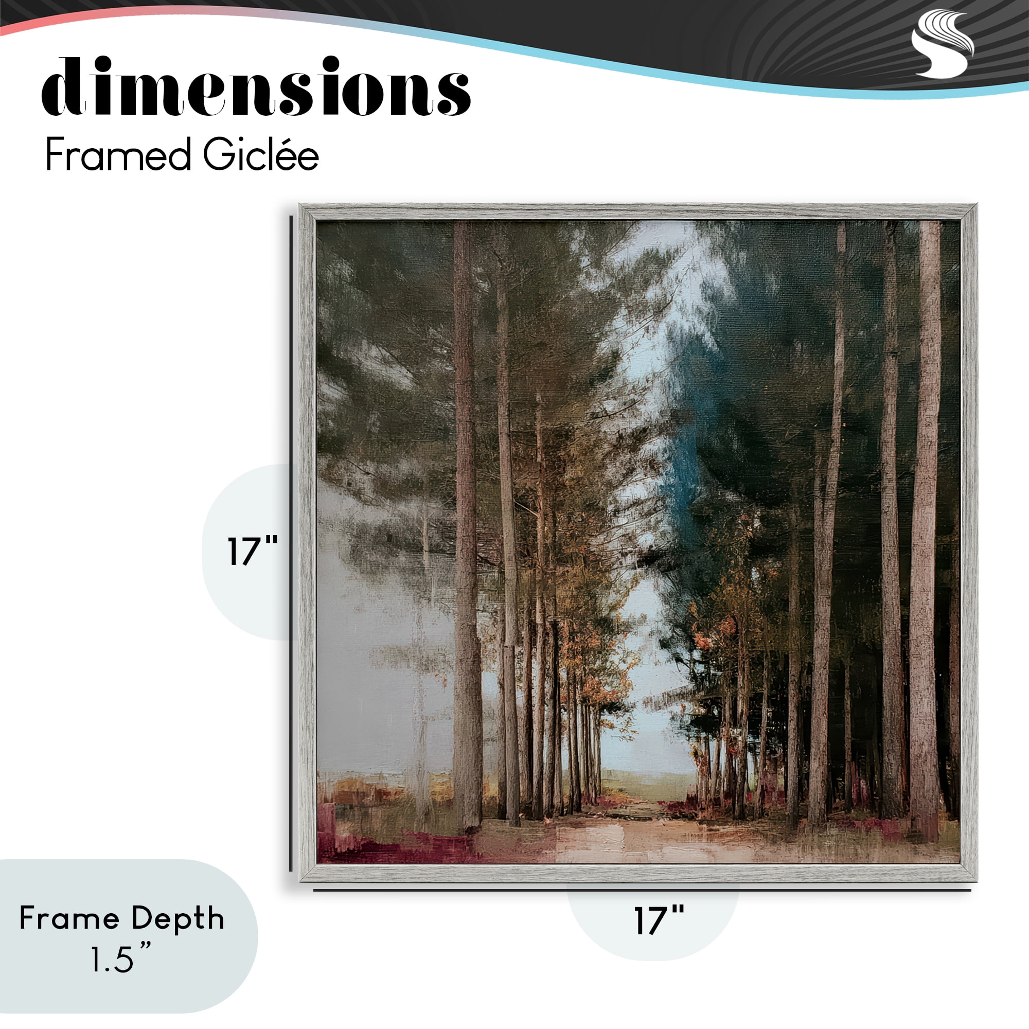 Stupell Industries Tall Trees Pathway Gray Framed Giclee Art, design by Kim Curinga