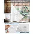 thumbnail image 5 of No Hook Shower Curtain with Snap-in Liner, Eucalyptus Trucks Waterproof Fabric Bathroom Curtains, Spring Rustic Floral Wooden Burlap Bath Curtains & Mesh Top Window Stall 48"x72", 5 of 9