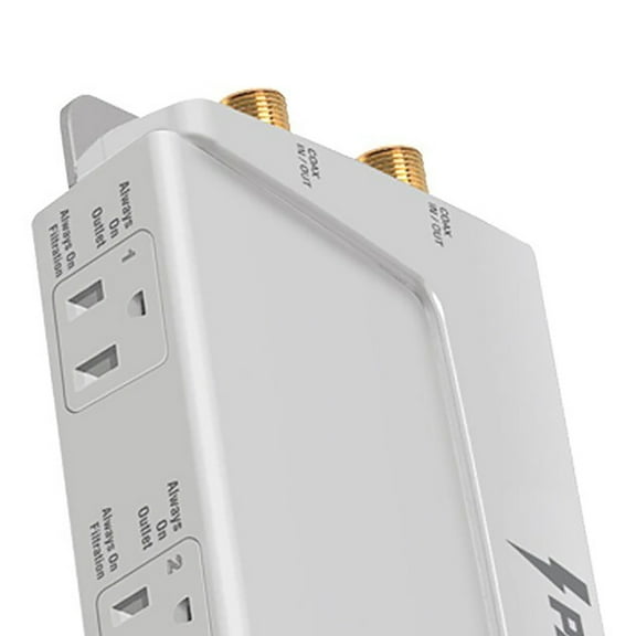 Panamax Max Flat Panel 300 Surge Protector, 2 Outlets, 6-Ft. Power Cord, White, MFP300