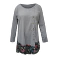 thumbnail image 4 of Mikilon Robe d'épissure à imprimé floral à col rond et à manches longues pour femmes, 4 of 5
